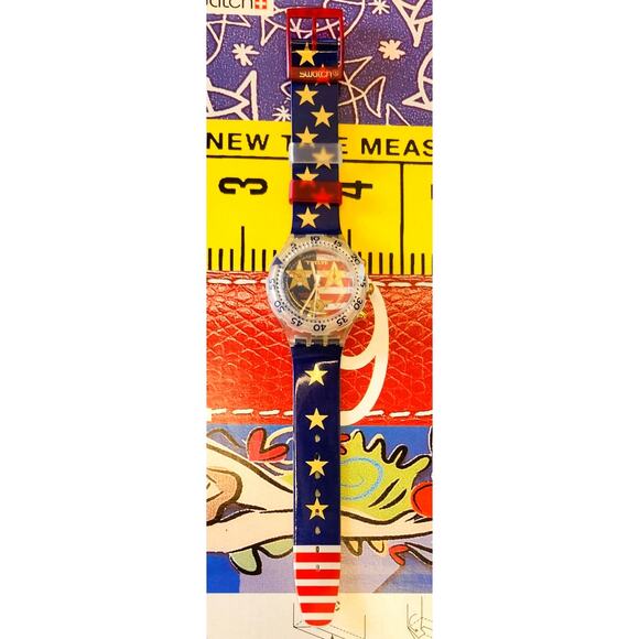 Swatch watch AMERICAN DREAM SEK103 1995 Aquachrono New old stock - Picture 3 of 10